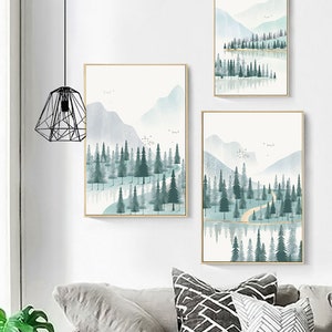 3 Sets of Landscape Printable, Forest Wall Art, Forest Print, Forest ...