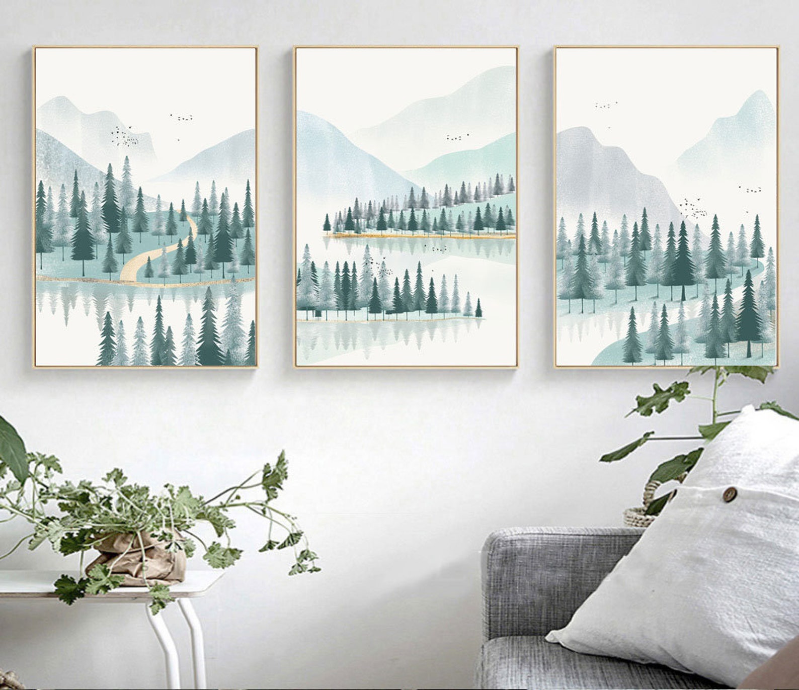 3 Sets of Landscape Printable Forest Wall Art Forest Print - Etsy