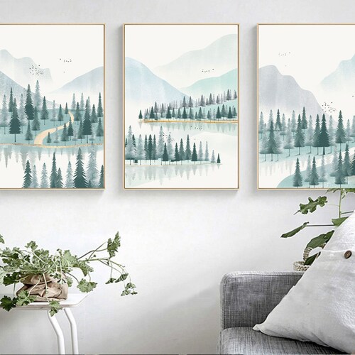 3 Sets of Landscape Printable Forest Wall Art Forest Print - Etsy