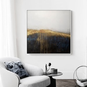 Abstract Black Painting Gold foil Painting Landscape Painting Sunset Painting Ocean Painting Oil Abstract Painting Large Canvas printable