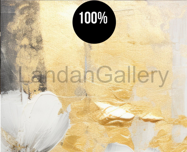 Digital Printable Gold and White Paintings in the Style of - Etsy