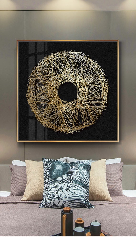 Innovative Print, Abstract - Foil Original Ring Printable Geometric Wall Line Art Artwork,modern Wall Digital Gold Etsy Painting Decor, Square