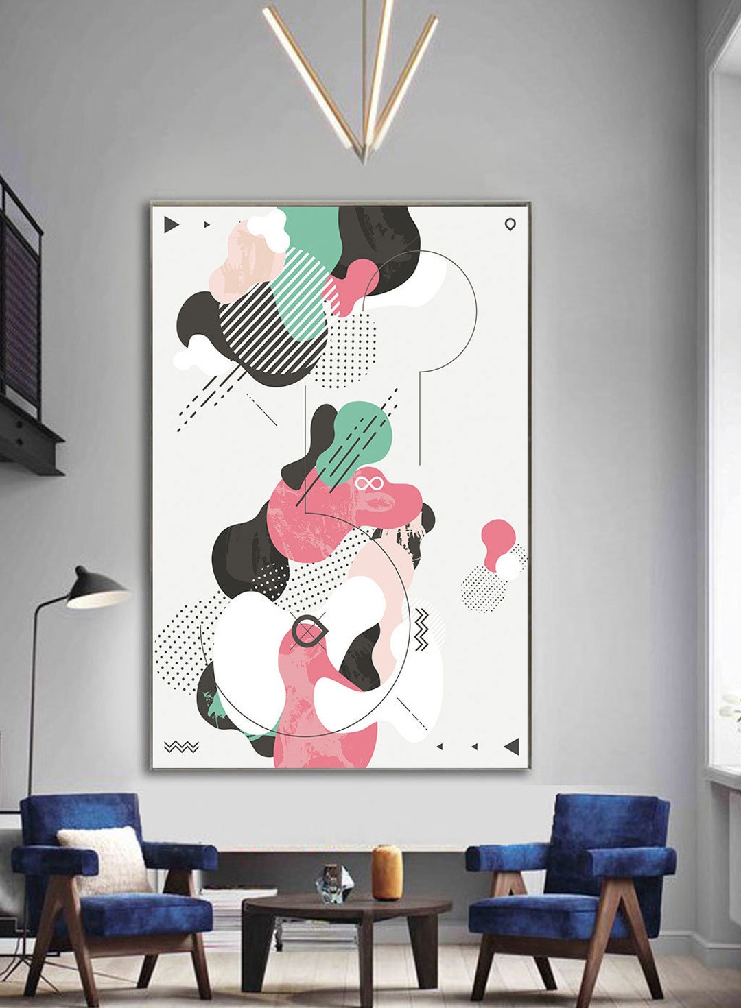 KDXAOBEI Moderne Noir Gorille Nordique Animal Peinture Impressions sur Toile Singe Mur Art Photos pour Salon décoration Affiches 60x80 cm (24x31in) Pas de Cadre