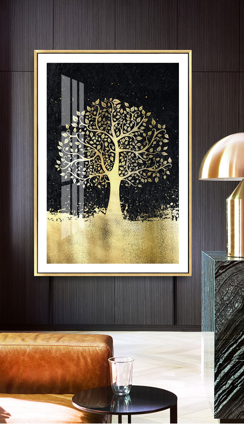 Set of 3 Luxury Wall Art Printable Black Gold Printable Etsy