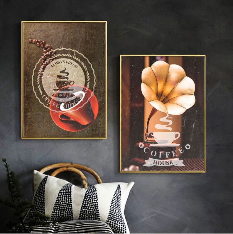 3 sets of Coffee House wall art printable phonograph instant Etsy