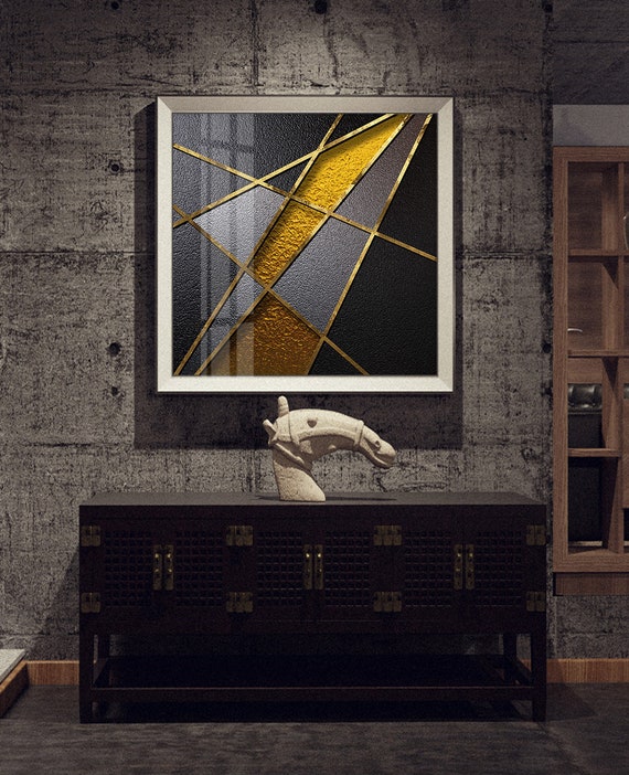 Acquista Pittura geometrica moderna su tela Poster e stampe Immagine
