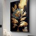Timeless Elegance: Golden Flower Décor on a Black Canvas for Stylish
