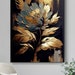 Timeless Elegance: Golden Flower Décor on a Black Canvas for Stylish