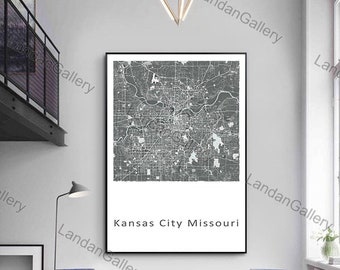 Pedido personalizado aceptable, mapa de la ciudad de Kansas City Missouri imprimible, impresión de mapas de Kansas City Missouri, mapa de Missouri, mapa de Kansas, mapa de EE.UU.