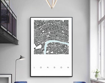 Custom city map, London printable, London city map, London Map Print, London Map Poster, London Poster, Map Print, Black and White Map