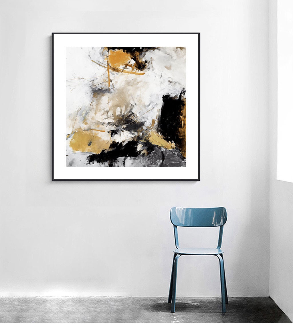 Abstract Oil Painting Printable Black and White Abstract - Etsy