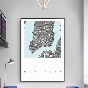 Aangepaste volgorde acceptabel, zwart-wit kaart, New York kaart afdrukken, Manhattan, Verenigde Staten kaart afdrukken, NYC kaart, Manhattan kaart poster, NYC kaart