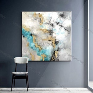 Abstract Calmed and Foggy, silent reflections, art pictures, gold foil, artwork ideas, original artwork seascape, acrylic impressionist art