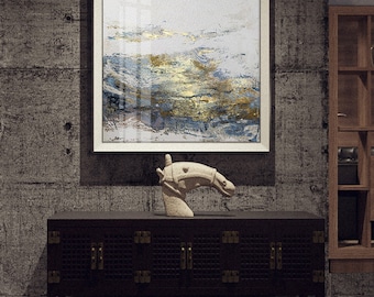 UUDEZO Moderne abstracte canvas muurkunst zwart-wit