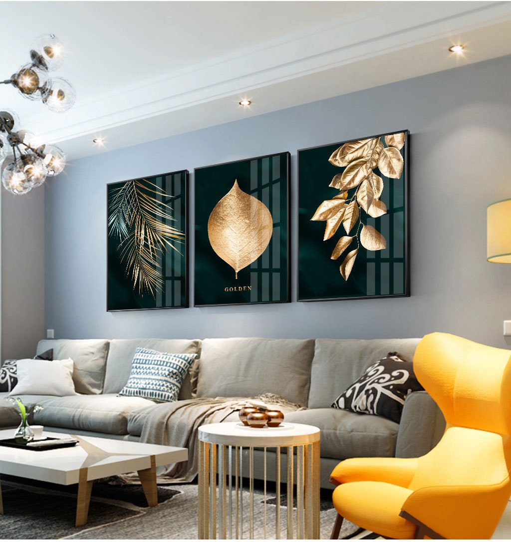 Abstract Original Innovation Chinese Golden Leaf, Luxury Modern
