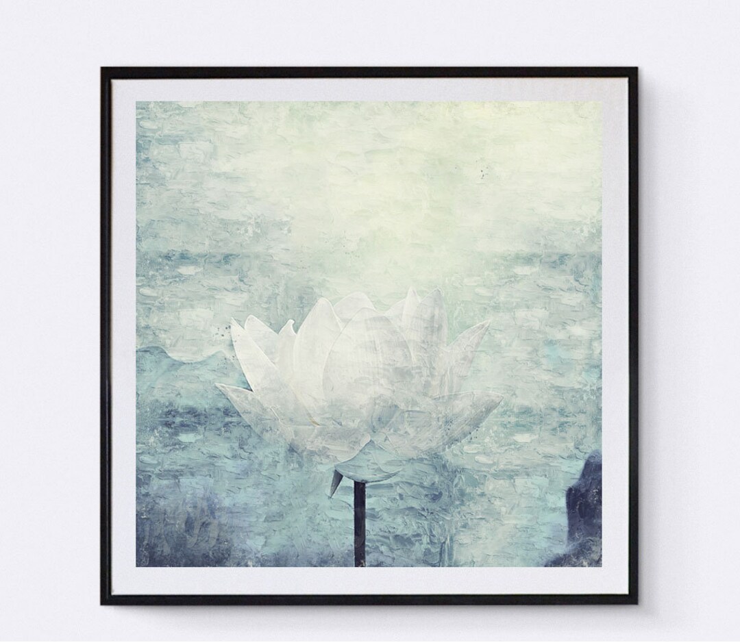 White Lotus Art, Flower Wall Art, Botanical Wall Art, Botanical Print ...