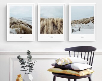 3 set of Beach Prints, Digital Download, Coastal Wall Art, Sea Printable, Wall Art, Beach Photography, Ocean Photography, Coastal Print