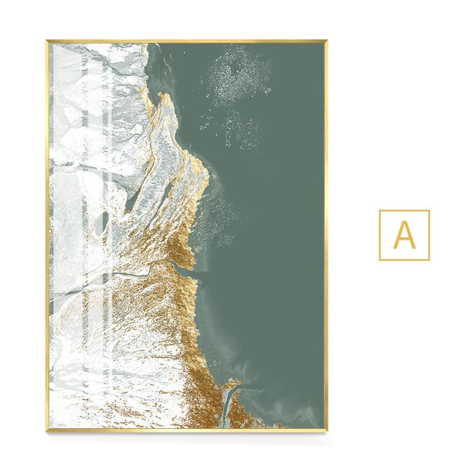 Printable Modern Abstract Green Gold Landscape Canvas Art, Wall Art for ...