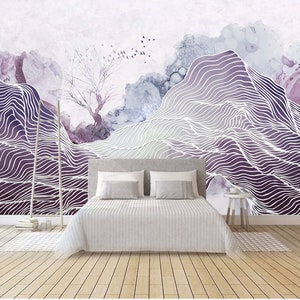 Purple Wallpaper Printable, Digital Download, Modern Wall Art, Abstract ...