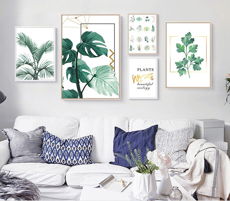 5 sets of plants printable, Printable art, Minimalist, Wall Decor, Motivational Quotes, Printable Modern Wall Art Prints, Quote Prints image 1