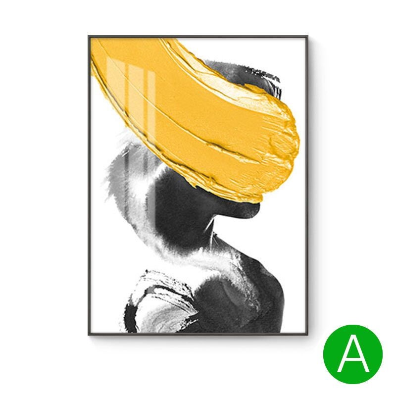 Abstraktes Poster Orange Moderne Gold Geschenk Wand Hause Kunst Dekor Geschenk Geschenk Grau Leinwand Spritzerei Gemälde zu Drucke Dekoration Gelb