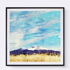 snow mountain wall art, Snow Mountain, Digital Wall Art, Affiche Scandinave, Woodland Print, Peaks Abstract Oil painting Mordern Original