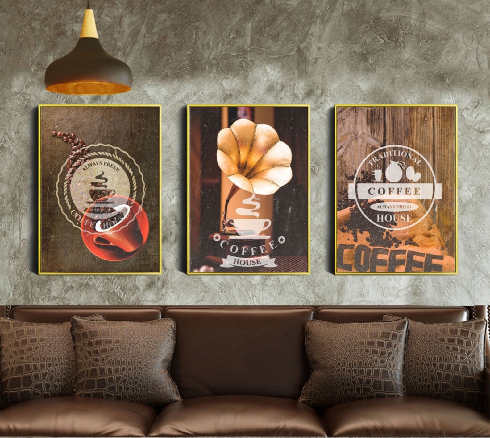 3 Sets of Coffee House Wall Art Printable Phonograph Instant Etsy