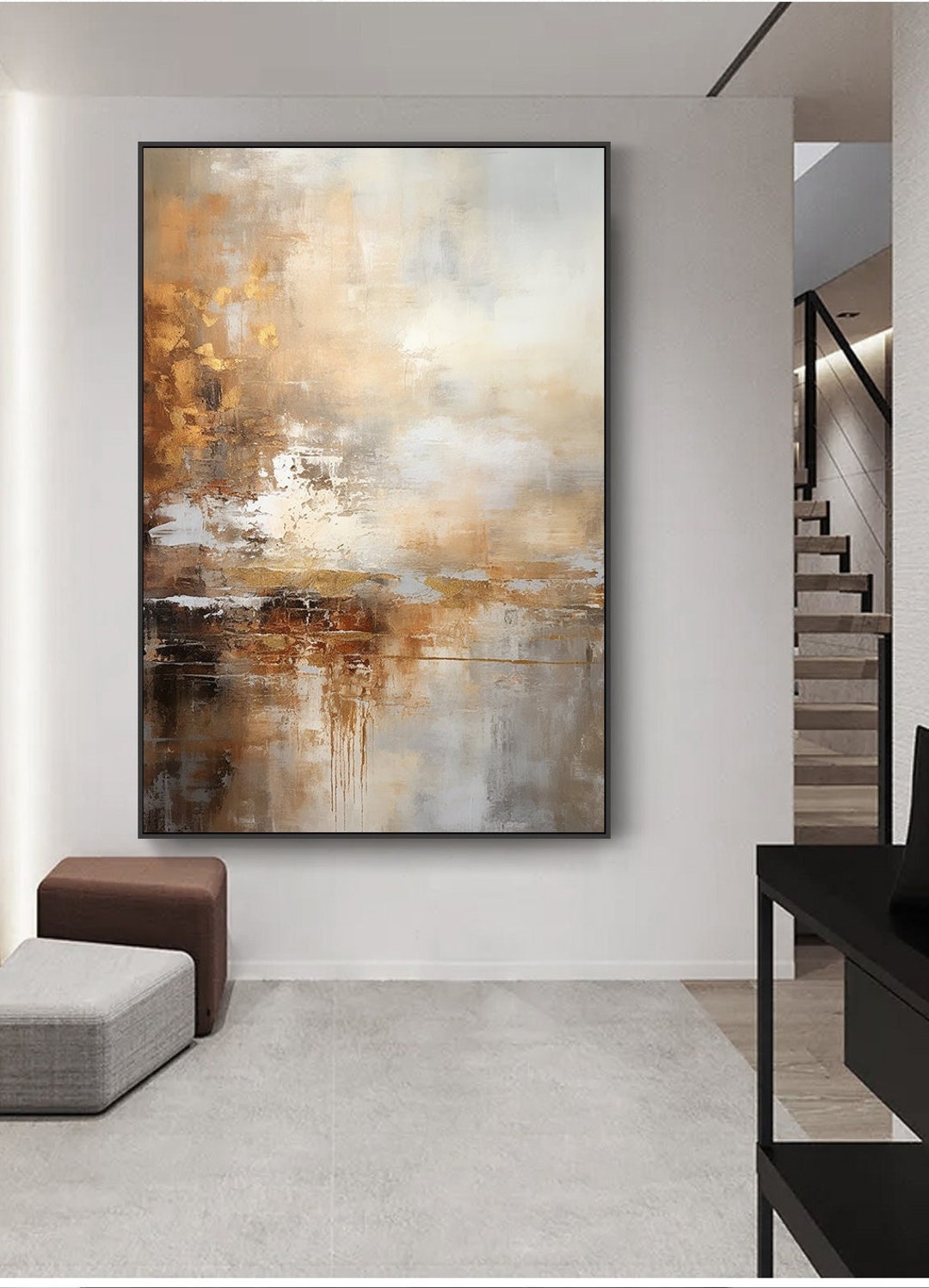 Picture of Modern Luxury Wall Art: Abstract Texture, Trendy Living Room - Etsy