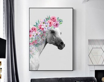 Printable Horse Print, Horse Wall Art, Large Print, Watercolour prints, Animal Prints, Horse Gifts, Giclee Prints, Animal Art, Fine art