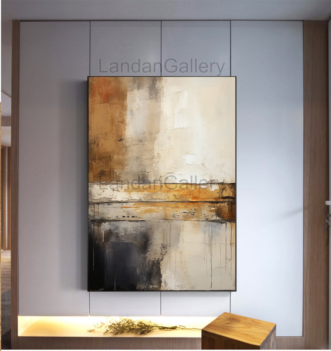 Digital Printable Brown and White Brush Stroke Art for Stylish ...