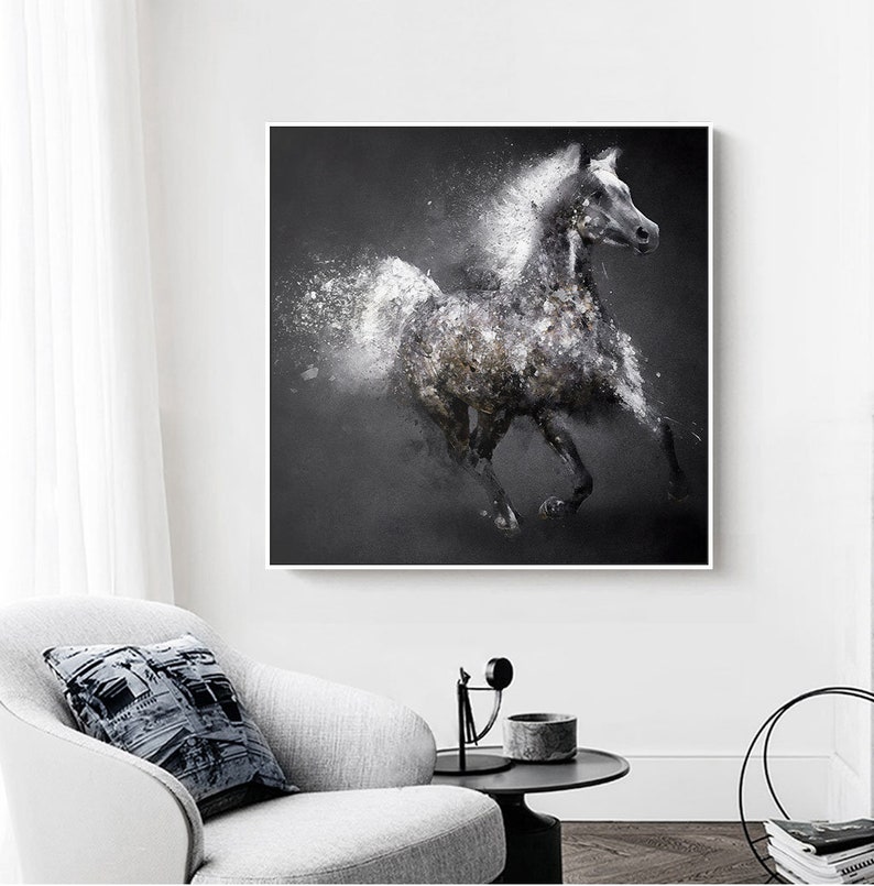 Black White Abstract Horse Art Printable of Abstract Horse Etsy