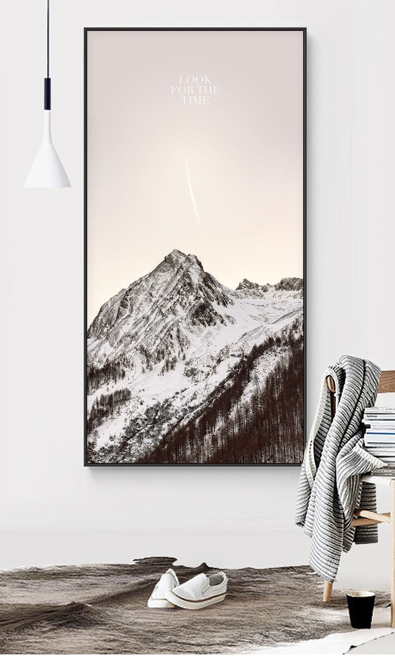 Snow Mountain & Forest Wall Art Nordic Mountain Mountain Etsy
