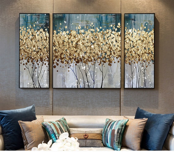 XMGZQ Blauw en goud abstracte kunst beeldje - lichtblauw XMGZQ Blauw en goud abstracte kunst beeldje - lichtblauw