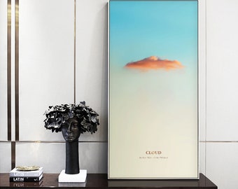 Home decor, Horizontal Wall Art,Horizontal Print,Cloud Art, Cloud Print,Printable Art, Blue Wall Art, Digital Download, Prints Wall Art