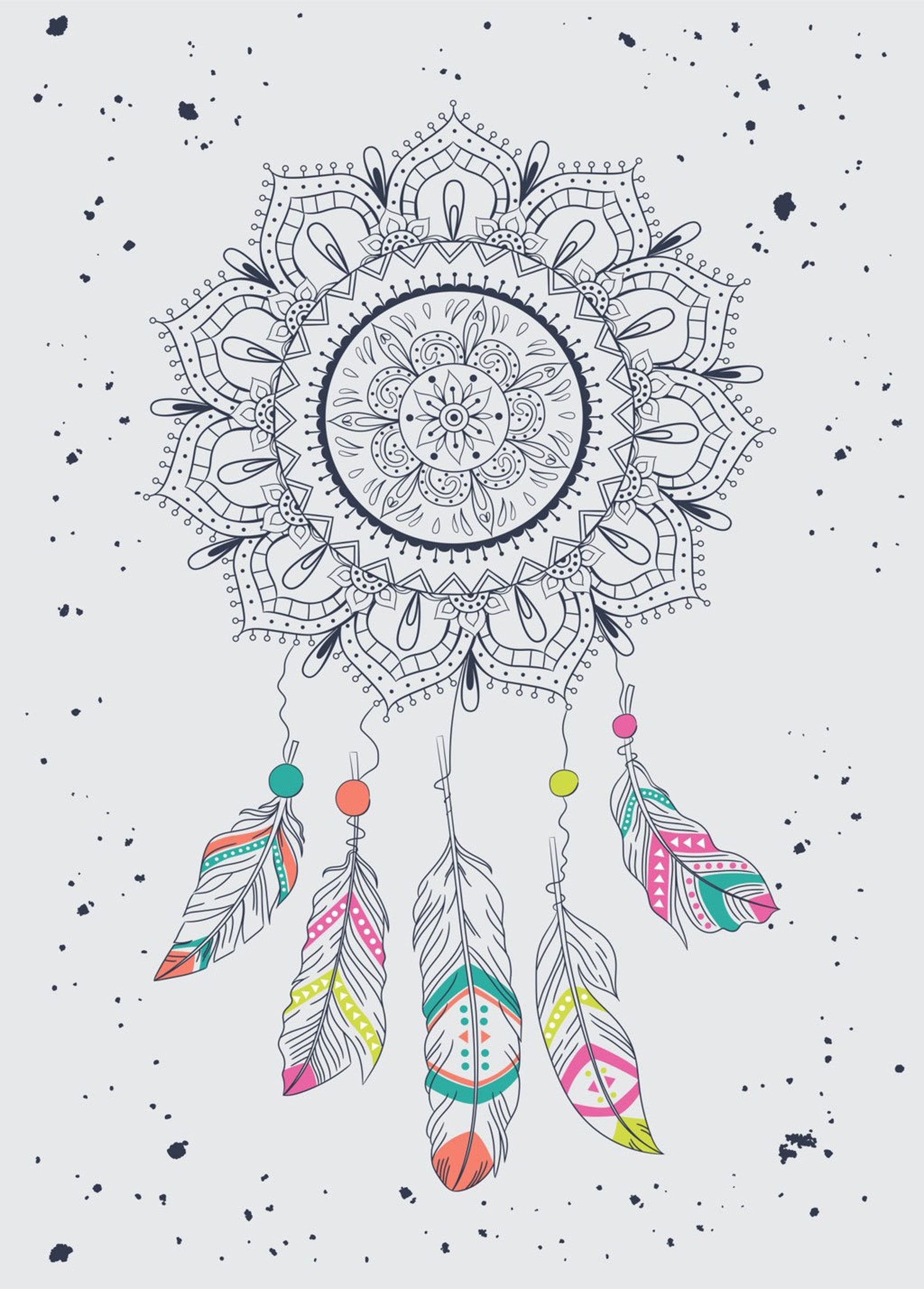 Three Set of Dream Catcher Prints Dreamcatcher Wall Art Etsy