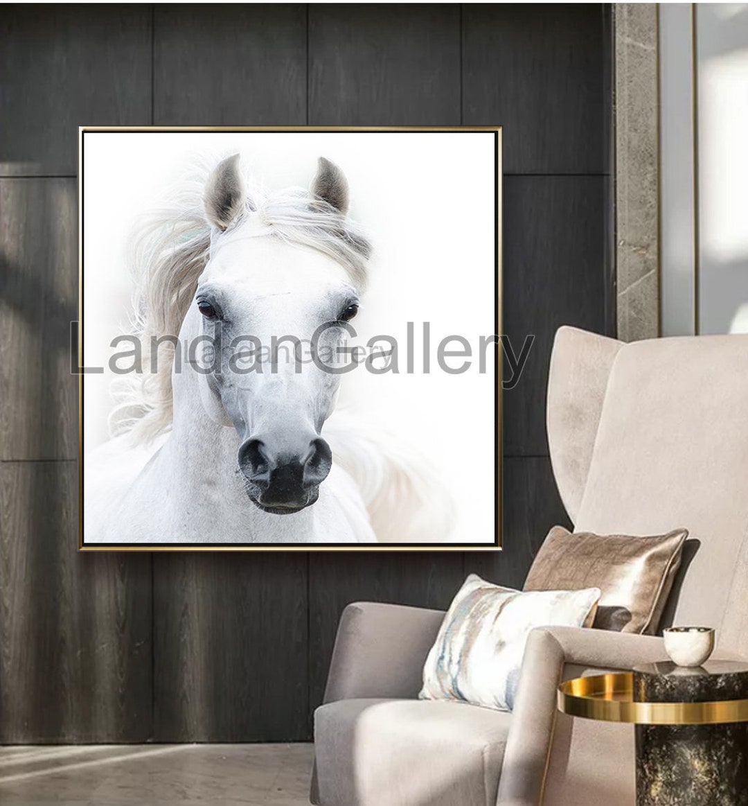 Black White Abstract Horse Art , Printable of Abstract Horse Painting