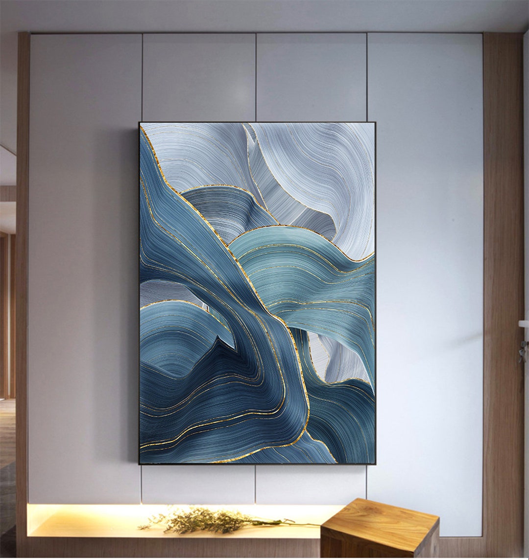 Light Luxury Golden Texture Wall Art Printable Abstract Canvas Painting