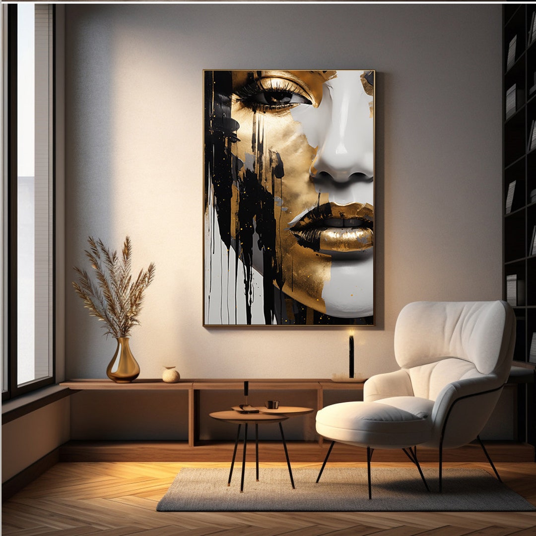 Contemporary Wall Art, Abstract Face Painting, Beauty, Face Artwork