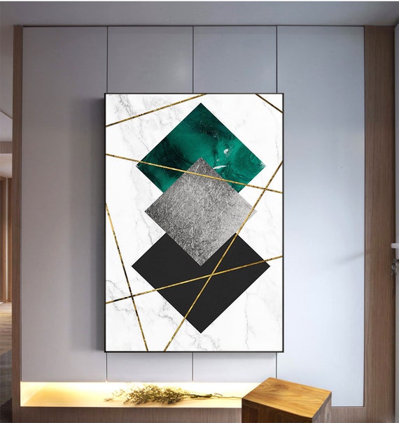 Marble Background Gold Line Office Living Decor Art Emerald, Home Decor, Geometry Wall Sweden Print, Room Grey, Decor, - Etsy Black