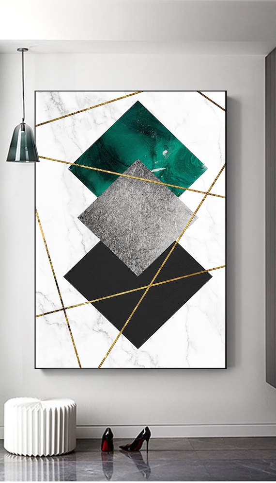 Marble Wall Grey, Line Sweden Print, - Decor, Decor Living Emerald, Room Background Geometry Decor, Art Office Home Gold Etsy Black,