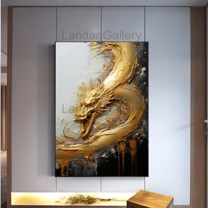 viejo dragón de pintura al óleo sobre lienzo de LanDan, al estilo de primeros planos intensos, amplias marcas de espátula, xu beihong