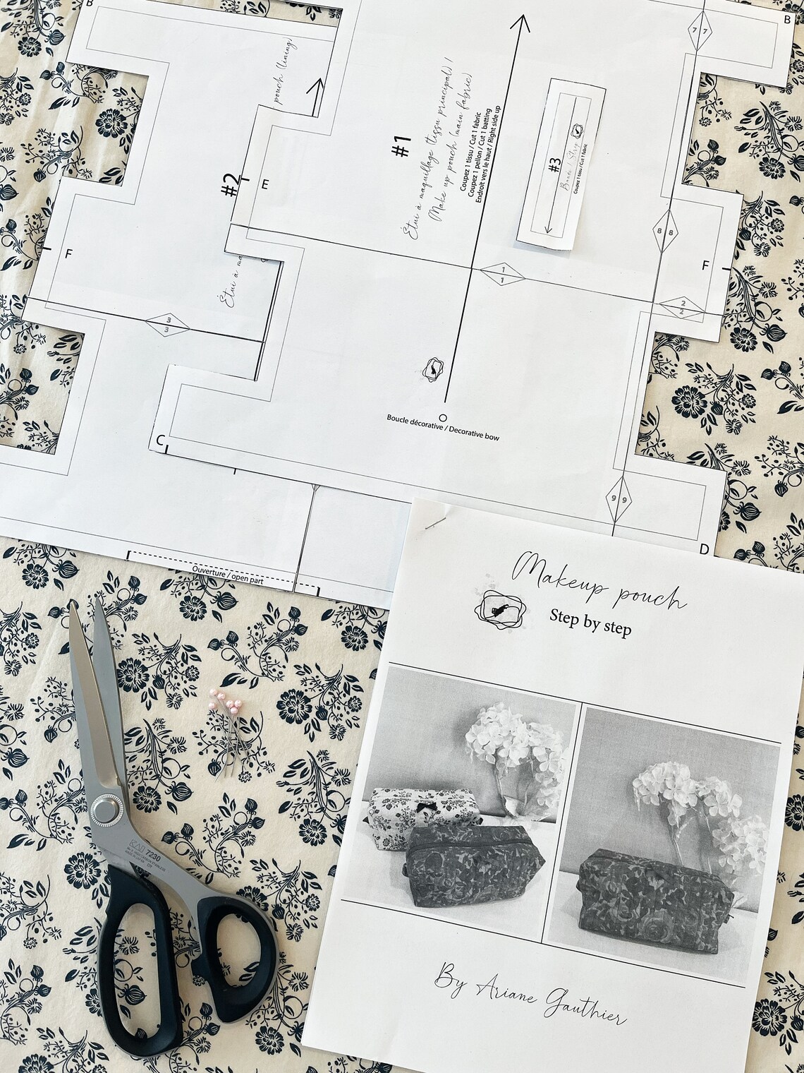 Makeup pouch PDF sewing pattern and tutorial/ Patron et tutoriel de ...