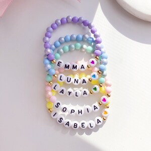 Kids Summer Name Bracelet, Girl Name Bracelet, Summer Kids Custom Bracelet, Colorful Kids Bracelet, Toddler Bracelet, Kids Jewelry