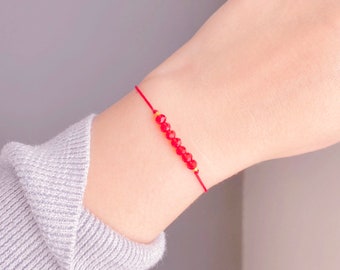 Red Crystal Good Luck Bracelet: Kabbalah Protection String