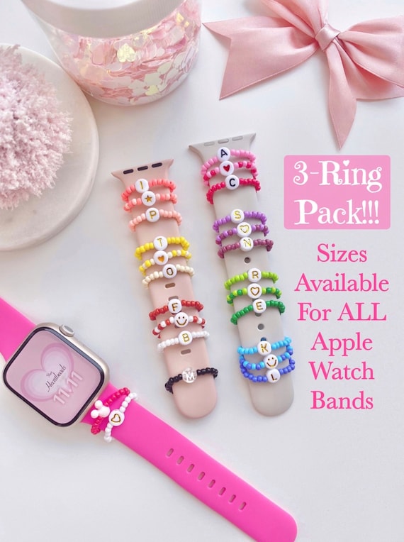 Custom Apple Watch Band Charms: Stackable Initial Rings  display picture 2