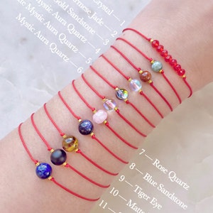 Pulsera de hilo rojo de protección, pulsera roja de Kabbalah, pulsera de buena suerte, pulsera de amistad, hilo rojo, cuerda roja, pulsera Mal De Ojo imagen 6