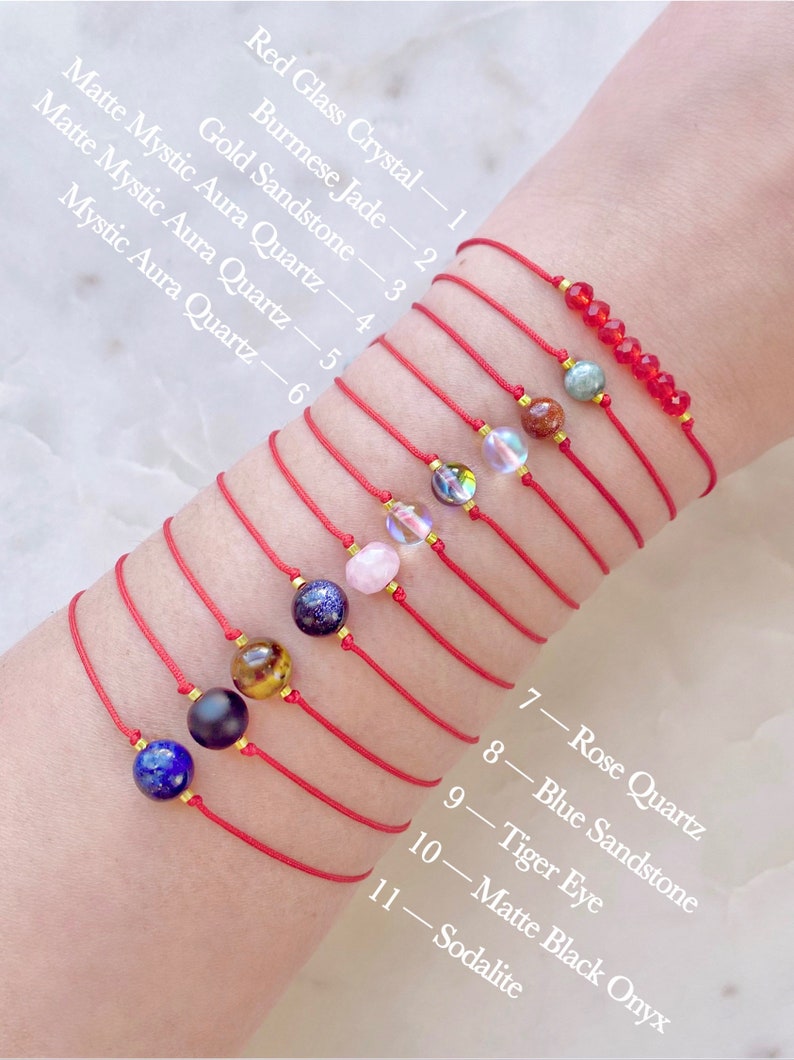 Pulsera de hilo rojo de protección, pulsera roja de Kabbalah, pulsera de buena suerte, pulsera de amistad, hilo rojo, cuerda roja, pulsera Mal De Ojo imagen 6