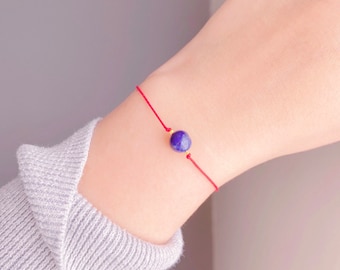 Kabbalah Red String Bracelet: Sodalite Stone, Good Luck Protection