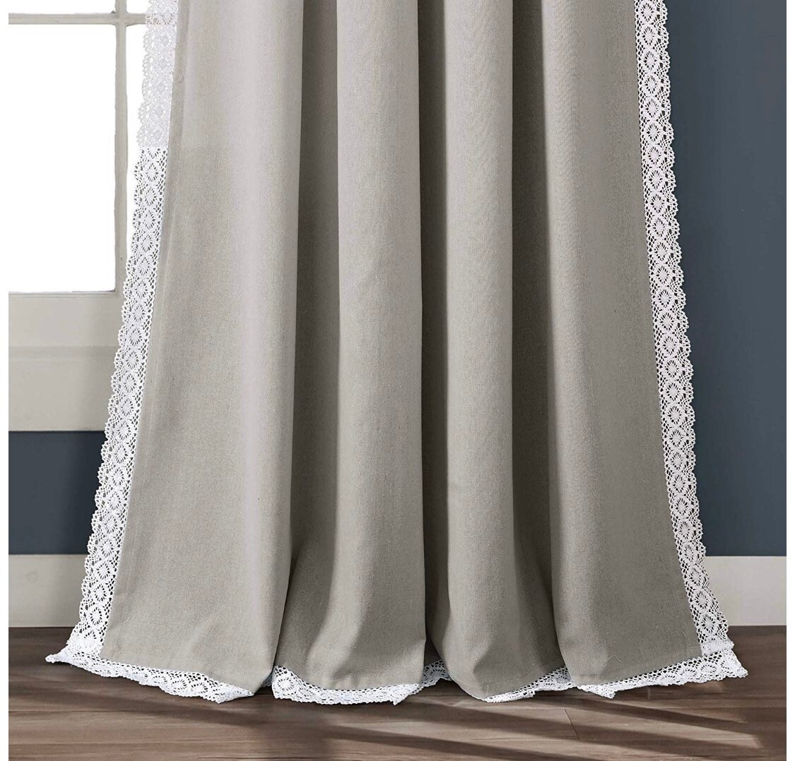 Shabby chic Window Curtains Farmhouse Rustic Style Panel Set Etsy