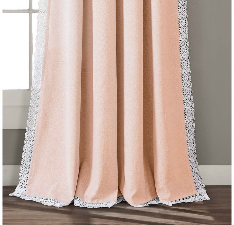 Shabby chic Window Curtains Farmhouse Rustic Style Panel Set Etsy